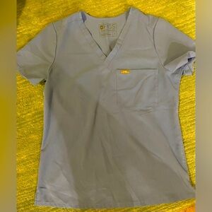 Figs Catarina Scrub Top. Ceil Blue size small.